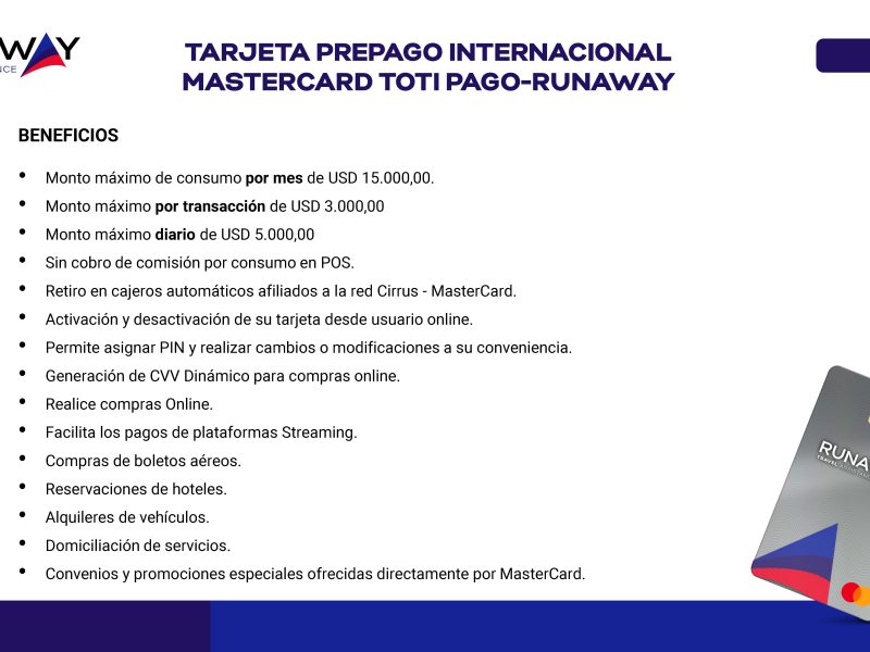 ¡Adquiere ya tu Tarjeta Runaway MasterCard!